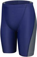 ubestyle upf 50+ boy's athletic swim jammer- quick dry training swim shorts logo