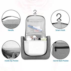 img 2 attached to 🧳 Aovolly Waterproof Hanging Toiletry Bag for Women and Men - Travel Makeup Bag with Hanging Hook, Bathroom Organizer Kit for Toiletries and Cosmetics