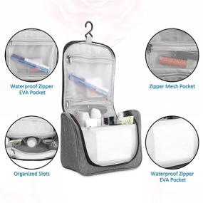 img 3 attached to 🧳 Aovolly Waterproof Hanging Toiletry Bag for Women and Men - Travel Makeup Bag with Hanging Hook, Bathroom Organizer Kit for Toiletries and Cosmetics