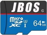 📷 высокоскоростная карта памяти micro sd 64 гб - jbos micro sdxc, uhs-i, c10, u3, для смартфона/bluetooth-динамиков/планшета/пк/дрона/камеры, с адаптером логотип