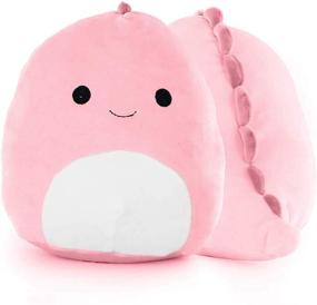 img 4 attached to FURIENIDE 7.8 Inch Cute Cartoon Dinosaur Plush Toy - Soft Pillow and Lumbar Back Cushion - Birthday Gifts (Pink)