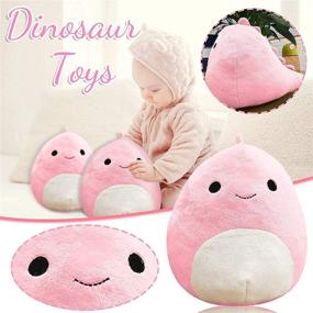 img 1 attached to FURIENIDE 7.8 Inch Cute Cartoon Dinosaur Plush Toy - Soft Pillow and Lumbar Back Cushion - Birthday Gifts (Pink)