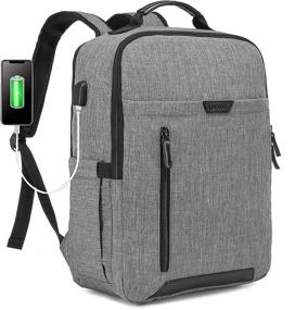 img 4 attached to LOVEVOOK Backpack Anti Theft Business Inch，Grey