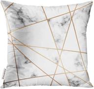 🔲 gray stone marble design throw pillow cover with golden geometric lines | modern luxurious block decorative pillow case | home decor square 20x20 inches pillowcase logo