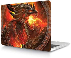 img 4 attached to 🐉 Fiery Dragon Design Plastic Hard Shell Laptop Case for MacBook Pro 15 - Compatible with 2018 2017 2016 Release A1990/A1707 with Touch Bar