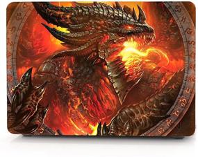 img 3 attached to 🐉 Fiery Dragon Design Plastic Hard Shell Laptop Case for MacBook Pro 15 - Compatible with 2018 2017 2016 Release A1990/A1707 with Touch Bar