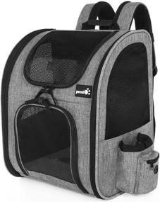 img 4 attached to Pecute Pet Carrier Backpack - Breathable Mesh Cat and Dog 🐾 Backpack for Hiking and Travel - Holds Pets Up to 18 lbs