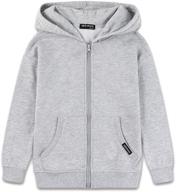 👕 comfortable kids soft fleece hooded sweatshirt with full zip and kangaroo pocket hoodie for boys and girls - deespace logo