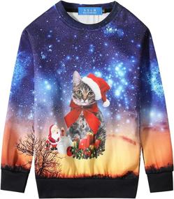 img 4 attached to 🎄 SSLR Big Boys' Funny Xmas Crewneck Pullover Ugly Christmas Sweatshirt - Festively Fun Holiday Attire for Boys