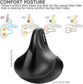 img 3 attached to 🚲 DAWAY C20 Soft Foam Padded Wide Leather Bicycle Saddle: Comfortable Oversized Bike Seat for Men, Women, and Seniors - Perfect for Cruiser, Spin, Exercise Bikes & Outdoor Cycling