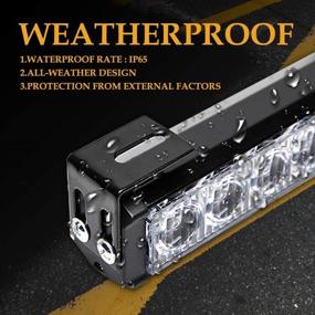 img 2 attached to 🚦 Amber Yellow 27 Inch Flashing Traffic Advisor LED Safety Bar with Directional Warning Lights, TeddyTT Emergency Strobe Lights for Rear Window - Includes Cigar Lighter Interior Wiring Kit (6 Block)