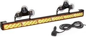 img 4 attached to 🚦 Amber Yellow 27 Inch Flashing Traffic Advisor LED Safety Bar with Directional Warning Lights, TeddyTT Emergency Strobe Lights for Rear Window - Includes Cigar Lighter Interior Wiring Kit (6 Block)