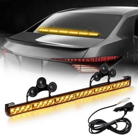 img 3 attached to 🚦 Amber Yellow 27 Inch Flashing Traffic Advisor LED Safety Bar with Directional Warning Lights, TeddyTT Emergency Strobe Lights for Rear Window - Includes Cigar Lighter Interior Wiring Kit (6 Block)