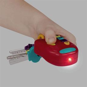 img 1 attached to Игрушечные ключи Battat - мини-фонарик - пульт управления с 4 веселыми звуками - световые и звуковые ключи для младенца, малыша - игрушечные автоключи - от 6 месяцев и старше, красный, 6 x 1.25 x 7.5 дюйма.