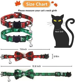 img 2 attached to 🎄 Enhance Holiday Safety for Your Feline Friend with Pohshido 2 Pack Christmas Cat Collar: Removable Bow Tie, Bell, Adjustable Size (7.8-12.8 inch) and Snowflake Patterns!