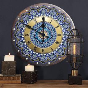img 3 attached to 🕰️ HuaCan 5D Diamond Painting Clock on Iron | Mandala Shaped Drill Picture Art Craft Kit | Crystal Rhinestone Creative Gift Mosaic Art | Adult Home Wall Decor | 30x30cm