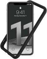 📱 rhinoshield bumper case for iphone 11/xr - crashguard nx: slim shockproof cover, 3.5m/11ft drop protection, black logo