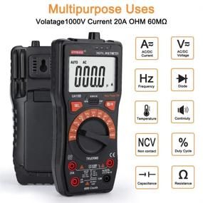 img 3 attached to 🔧 UYIGAO Digital Multimeter TRMS 6000 Counts: Accurate Auto Ranging Multimeter Tester for Lab, Home, School - 20 Amp Voltmeter Ohmmeter AC/DC Voltage, Resistance, Diode, Capacitance, Continuity - 3" LCD Screen