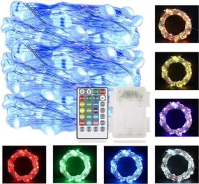 img 4 attached to Effortlessly Transform Your Space: LED Rope Lights String Lights Fairy Lights with Remote - Perfect for Bedroom Christmas Wedding Party Decor - 16.4 Ft 50 LEDs 16 Color Changing Lights - Waterproof & Battery Operated Case