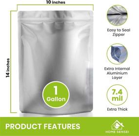 img 2 attached to 👜 30 Mylar Bags for Long Term Food Storage - 10"x15" Extra Thick 7 Mil Bags with Oxygen Absorbers 300cc - 1 Gallon Mylar Ziplock Bags