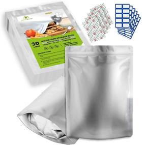 img 4 attached to 👜 30 Mylar Bags for Long Term Food Storage - 10"x15" Extra Thick 7 Mil Bags with Oxygen Absorbers 300cc - 1 Gallon Mylar Ziplock Bags