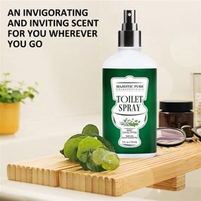 img 3 attached to 🚽 MAJESTIC PURE Mint Eucalyptus Toilet Spray: Natural Pre Poop Spray, Combats Strong Smells in Laundry, Nursery, and Trash Cans - 4 fl oz