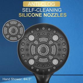 img 1 attached to 🚿 Luxsego High Pressure Shower Head - 6-Setting Handheld Showerhead with 59'' Anti-winding Stainless Steel Hose & Adjustable Solid Brass Bracket in Matte Black