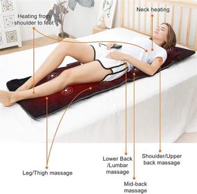 img 3 attached to Peiwna Massage Mat: 10 Vibration Motors, Shiatsu Neck Massager, 4 Heating Therapy Pads - Full Body Massager for Pain Relief, Relaxation of Neck, Back, Waist, and Legs