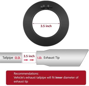 img 2 attached to 🔥 LCGP Exhaust Tip 3.5" Inlet 5" Outlet 12" Long, Bolt On Design, Stainless Steel, Black Powder Coated, Rolled Angle Cut, Tailpipe Tip - High Quality Performance Upgrade