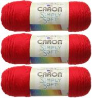 🧶 пряжа caron simply soft yarn solids (3 шт.) красная - h97003-9729: идеально мягкая и яркая пряжа для всех ваших творческих нужд! логотип