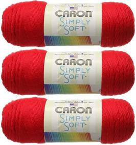 img 2 attached to 🧶 Пряжа Caron Simply Soft Yarn Solids (3 шт.) Красная - H97003-9729: Идеально мягкая и яркая пряжа для всех ваших творческих нужд!