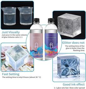 img 1 attached to 🔮 SANAAA Craft Clear Hard Epoxy Resin for Casting 16oz - Crystal Clear 1:1 Ratio Resin Coating for Tumbler Wood, Bar, Table, Jewelry Making, Craft Decoration (500g/16oz)