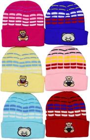 img 3 attached to 🧒 6 Pack Kids' Soft and Stretchy Knitted Acrylic Winter Beanies by ToBeInStyle