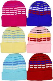 img 1 attached to 🧒 6 Pack Kids' Soft and Stretchy Knitted Acrylic Winter Beanies by ToBeInStyle