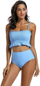 img 3 attached to MOLYBELL Shirred Bathingsuit Strapless Swimsuit Women's Clothing and Swimsuits & Cover Ups