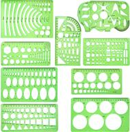 📏 clear green building formwork stencils plastic rulers set of 9 - geometric drawing templates for building, designing, and studying logo