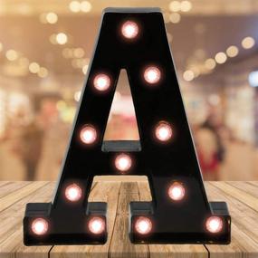 img 4 attached to Light Up Black Alphabet Marquee Letters Sign: LED Marquee Number Lights for Night Light, Home Bar, Christmas Lamp, Birthday Party & Wedding Decoration