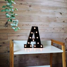 img 3 attached to Light Up Black Alphabet Marquee Letters Sign: LED Marquee Number Lights for Night Light, Home Bar, Christmas Lamp, Birthday Party & Wedding Decoration