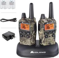 📻 midland - x-talker t75vp3, 36 channel frs two-way radio, up to 38 miles range walkie talkie, 121 privacy codes, &amp; noaa weather scan + alert (pair pack) in mossy oak camo - enhanced seo logo