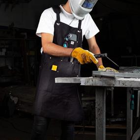 img 3 attached to Durable Canvas Welding 🔥 Apron: Ensuring Safety and Heat Resistance