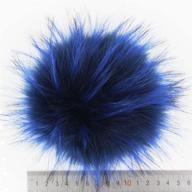 🦝 12-pack of large faux raccoon fur pompoms - fluffy pom pom balls for knitting crafts, hats, and diy accessories with press snaps - 5in size (popular mix) logo