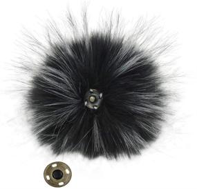 img 3 attached to 🦝 12-Pack of Large Faux Raccoon Fur Pompoms - Fluffy Pom Pom Balls for Knitting Crafts, Hats, and DIY Accessories with Press Snaps - 5in Size (Popular Mix)