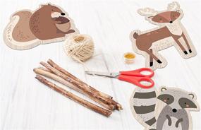 img 1 attached to 🦊 Woodland Creatures Card Stock Cutouts - Baby Shower Decorations & Party Supplies Set of 6 Large Laminated Figures - Durable, Reusable & Perfect for Forest Animal Themed Events