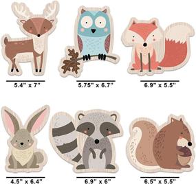 img 2 attached to 🦊 Woodland Creatures Card Stock Cutouts - Baby Shower Decorations & Party Supplies Set of 6 Large Laminated Figures - Durable, Reusable & Perfect for Forest Animal Themed Events