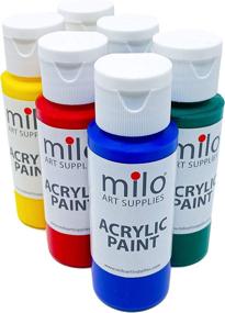 img 3 attached to 🎨 Milo Acrylic Paint Set - 6 Colors, 2 oz Bottles - Student Primary Colors Acrylics Painting Pack - Made in USA - Non-Toxic Art & Craft Paints for Artists, Kids, Hobby Painters