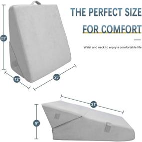 img 1 attached to 📚 Adjustable Bed Wedge Pillow - 9 &amp; 12 Inch Memory Foam Wedge Pillow for Sleeping with Removable Cover - Folding Incline Cushion for Legs and Back Support, Acid Reflux, Anti Snoring, Reading