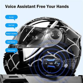 img 1 attached to 🏍 Fodsports FX4 Pro: Bluetooth Motorcycle Communication System with 1200M Range - Ideal for Couples/Parent-Child Riding, Waterproof & Hands-Free