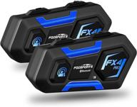 🏍 fodsports fx4 pro: bluetooth motorcycle communication system with 1200m range - ideal for couples/parent-child riding, waterproof & hands-free logo