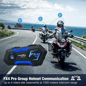 img 3 attached to 🏍 Fodsports FX4 Pro: Bluetooth Motorcycle Communication System with 1200M Range - Ideal for Couples/Parent-Child Riding, Waterproof & Hands-Free