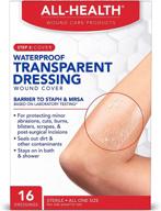 🩹 all health clear waterproof transparent dressing wound cover, 2.36 in x 2.75 in, pack of 16 логотип